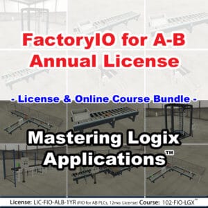 Factory I/O for A-B PLCs, 1 Year License (with bonus Logix course)